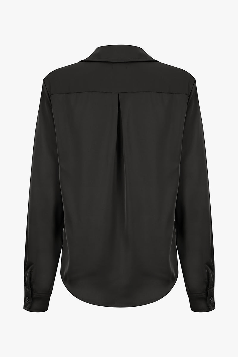 Black Satin Shirt – alt view