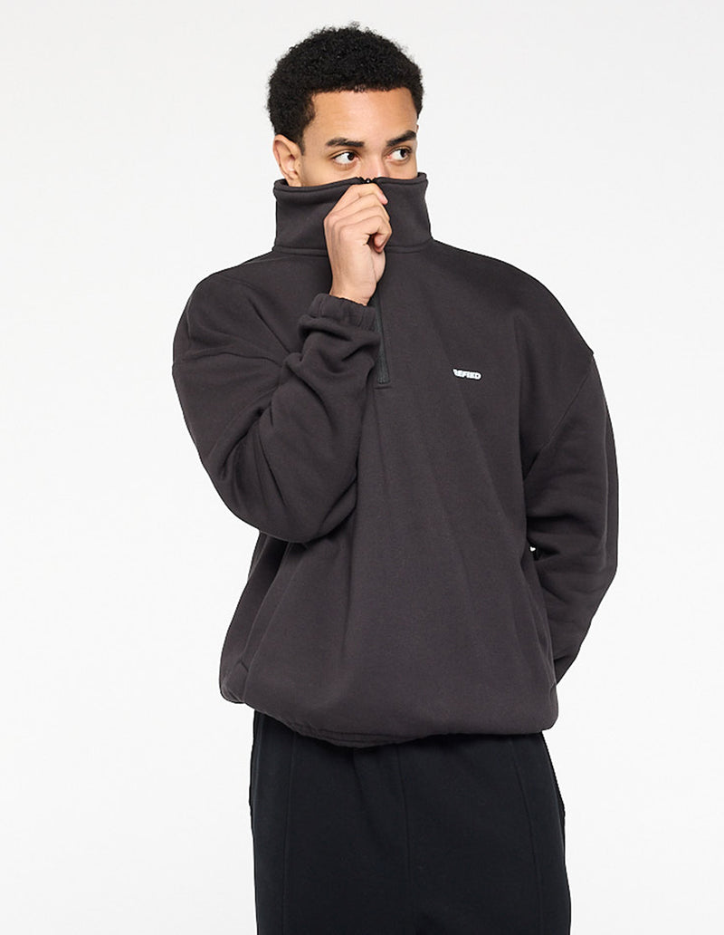 Quarter Zip Jumper - Charcoal — alt view