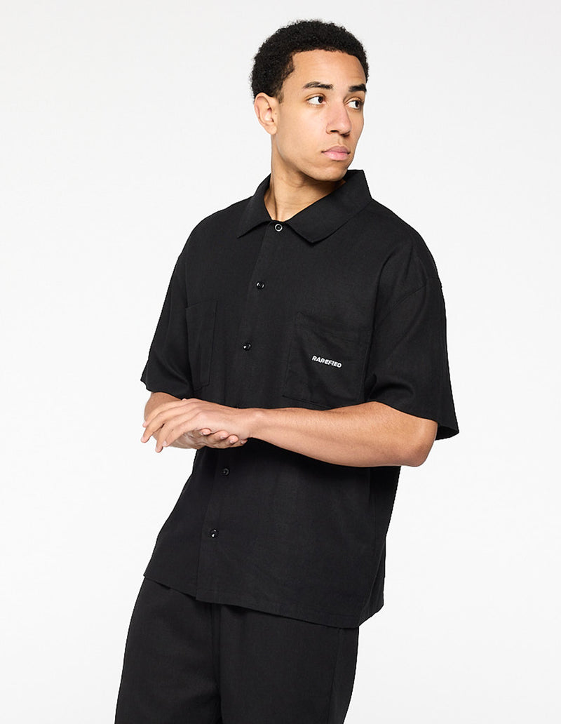 Linen Summer Shirt - Black – alt view