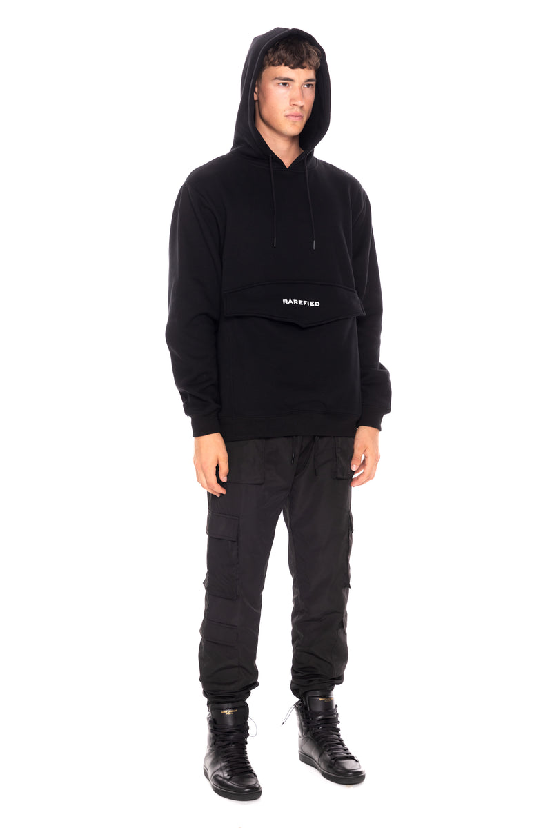 Kangaroo Pocket Hoodie - Black