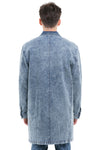 Denim Coat With Classic Collared Look Finished And A Straight Centered Back Focused Seam