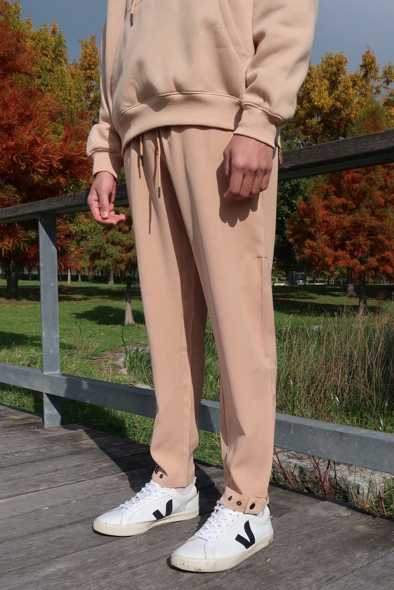 Snap-Button Trackpants - Beige