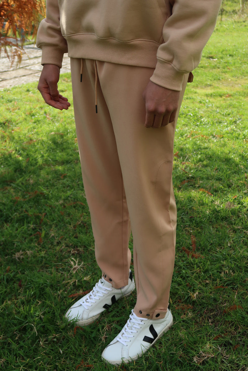 Snap-Button Trackpants - Beige