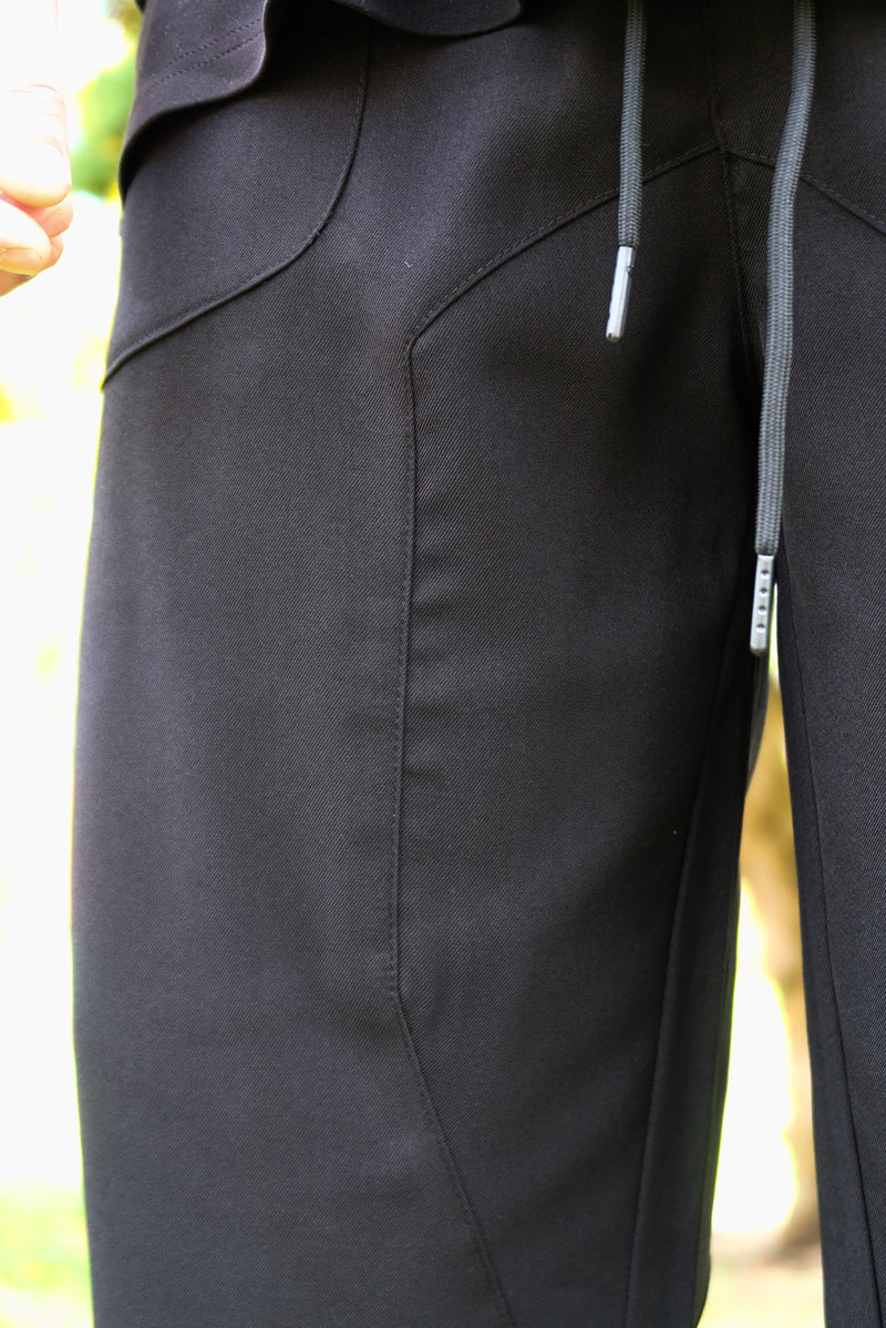 Snap-Button Trackpants - Black