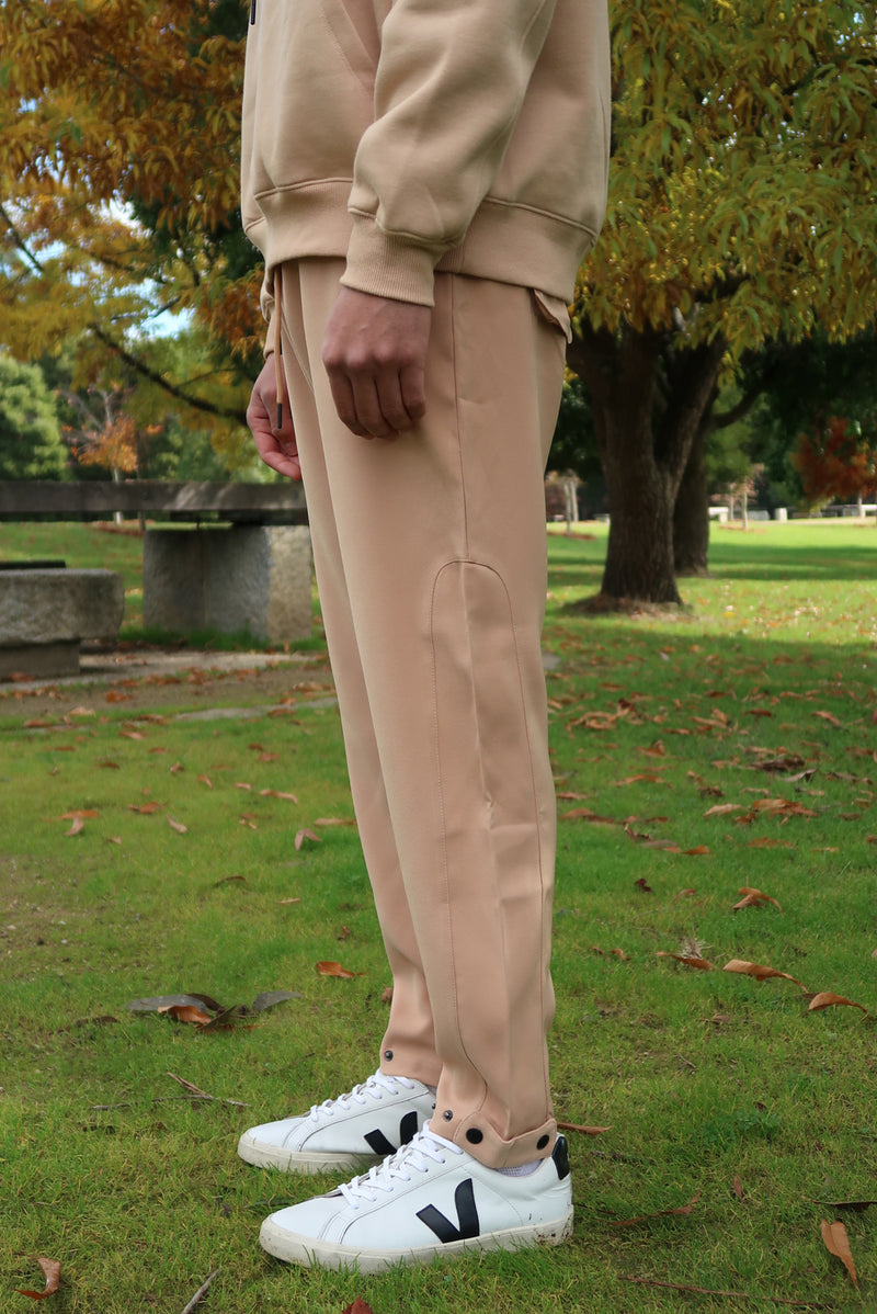 Snap-Button Trackpants - Beige