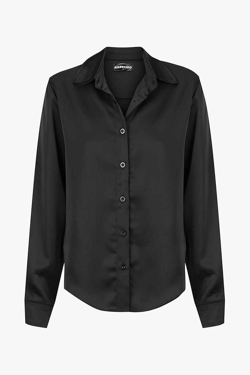 Black Satin Shirt