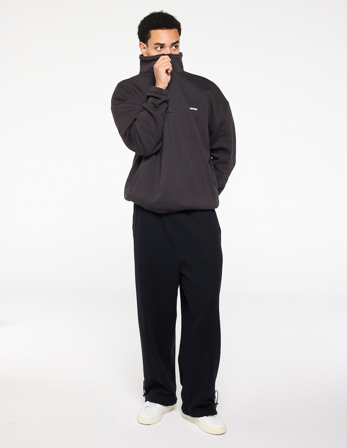 Quarter Zip Jumper - Charcoal