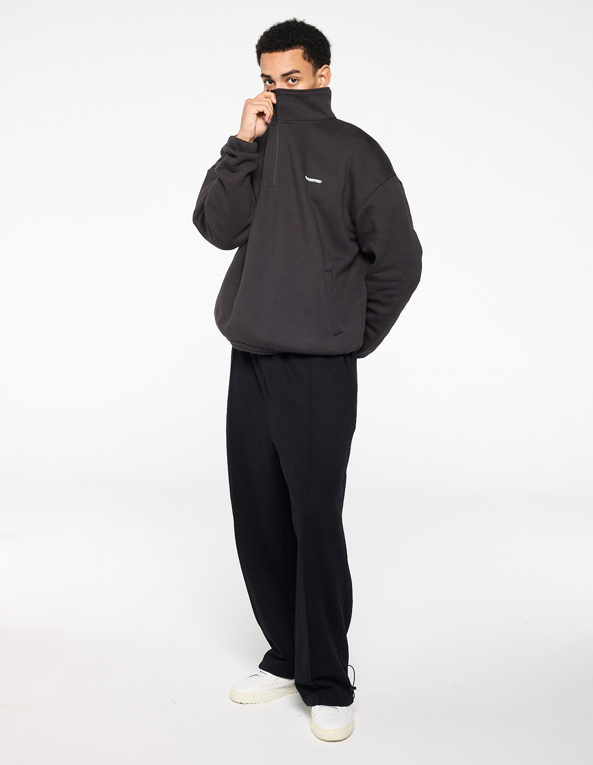 Quarter Zip Jumper - Charcoal