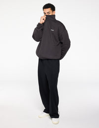 Quarter Zip Jumper - Charcoal