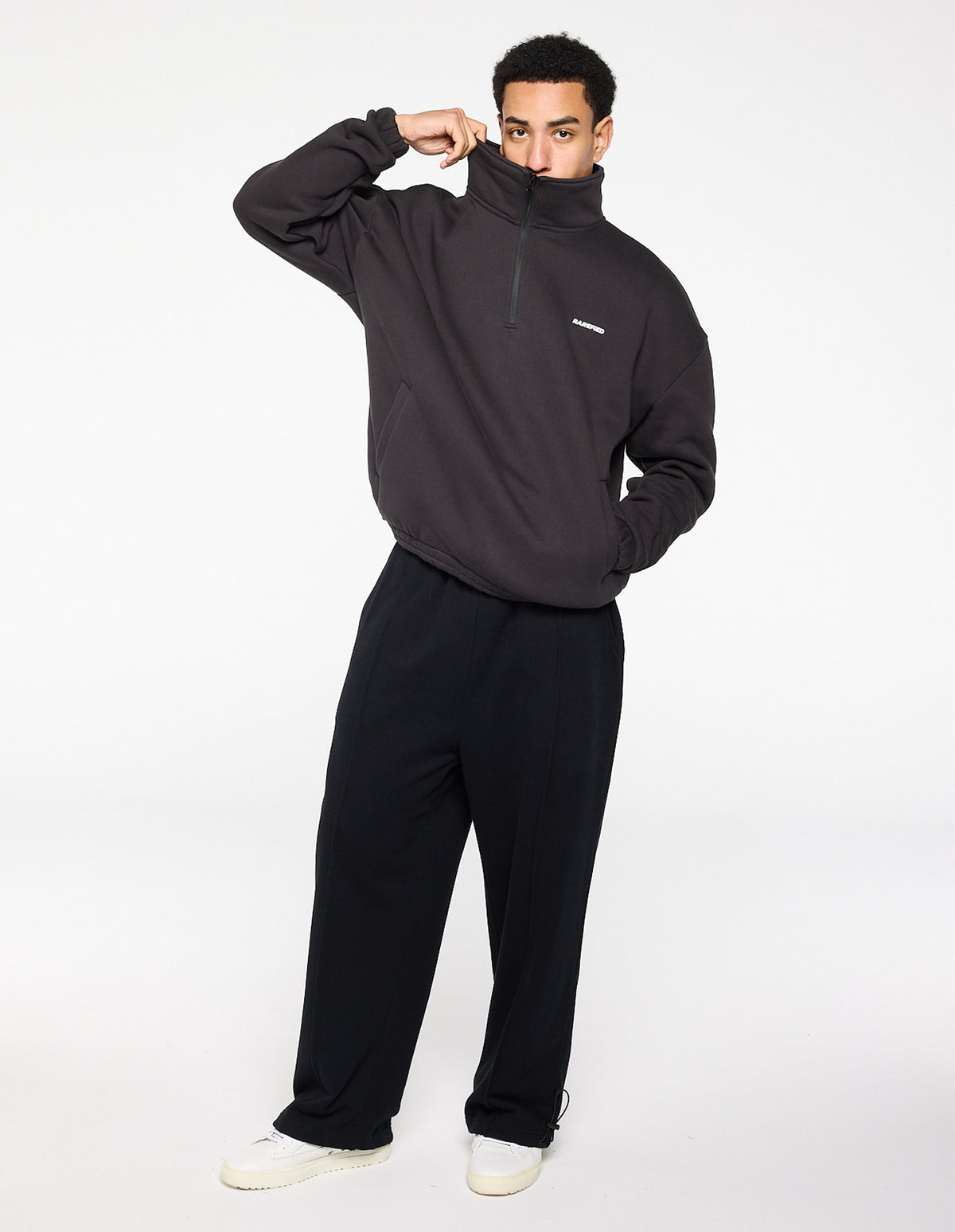 Quarter Zip Jumper - Charcoal