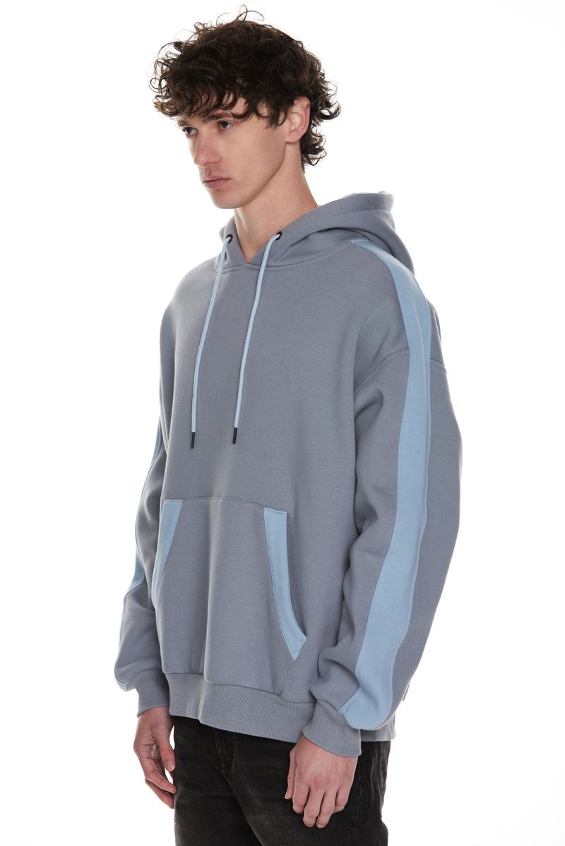 Contrast Hoodie - Blue