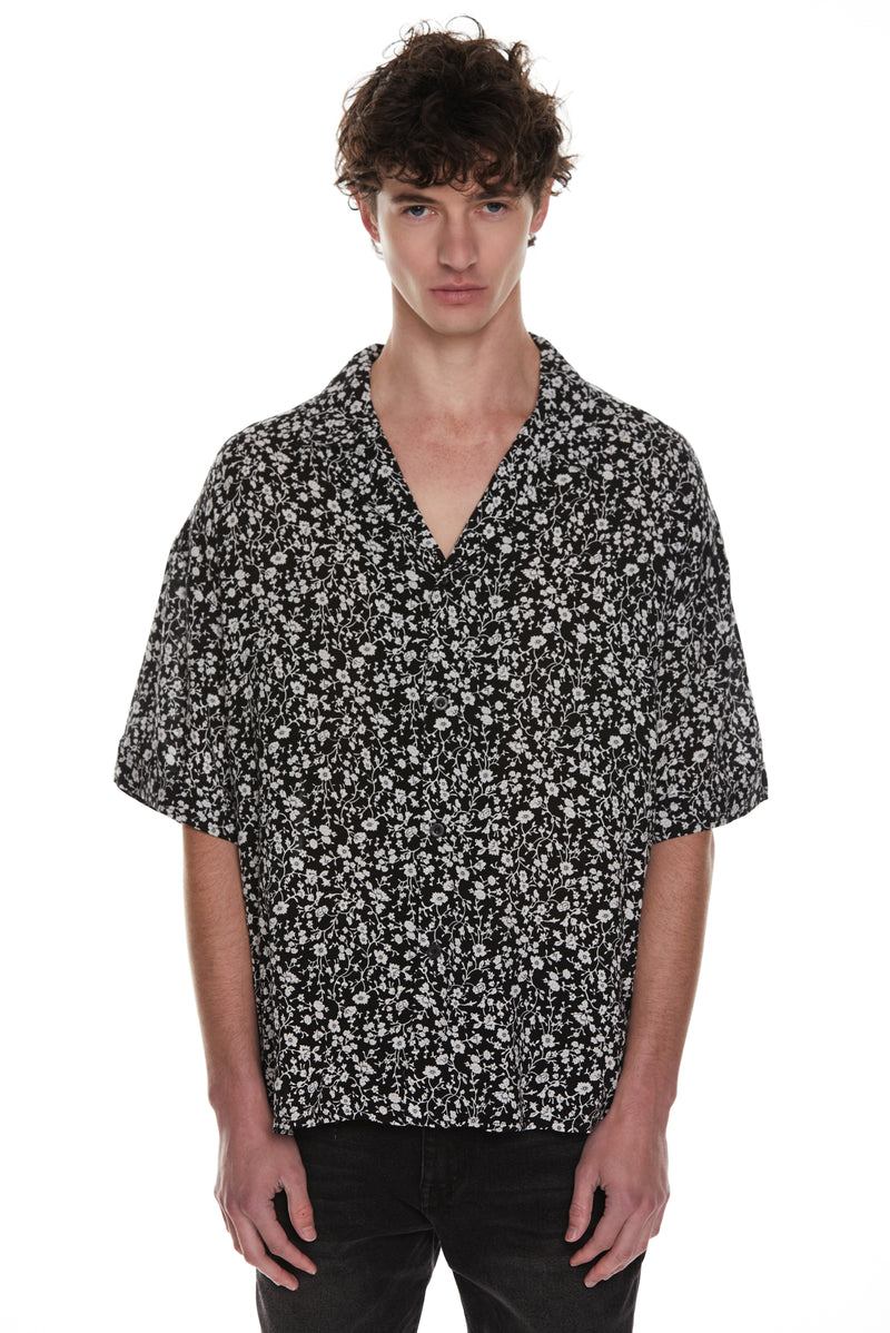 Summer Shirt - Floral White/Black