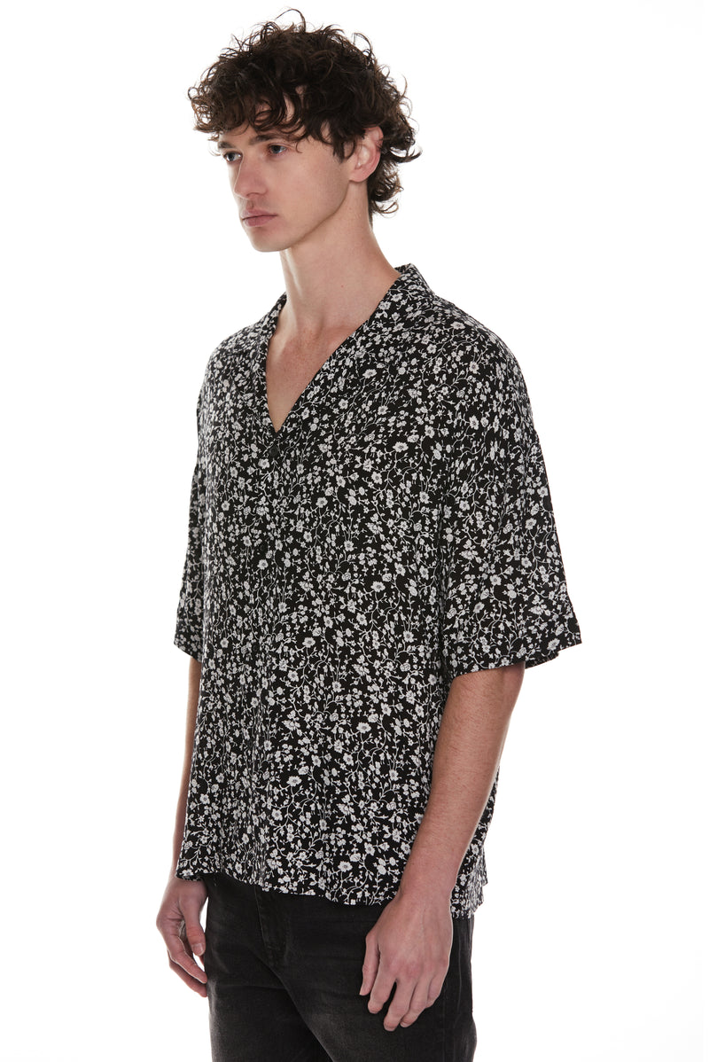 Summer Shirt - Floral White/Black