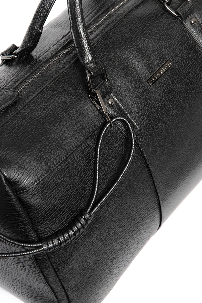 Leather Duffle Bag - Black