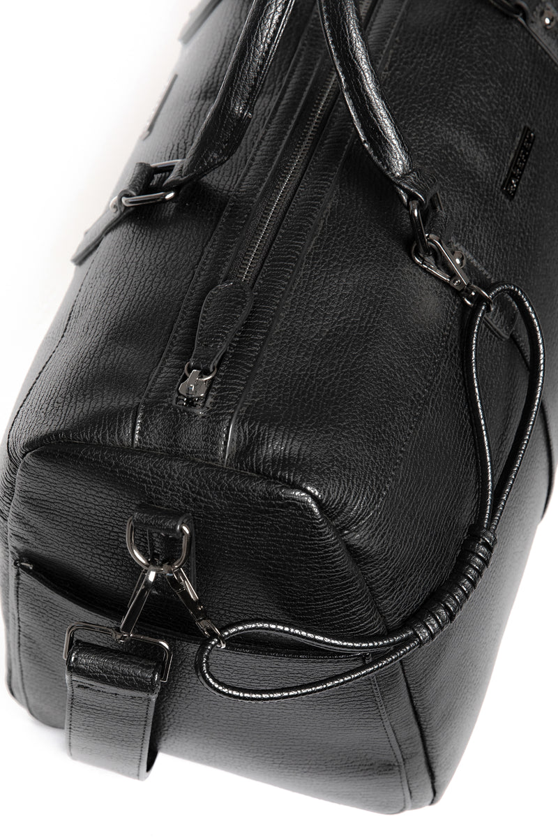 Leather Duffle Bag - Black