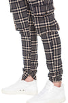 Plaid Cargo Pants With  Flap pockets at legs - Detailed View