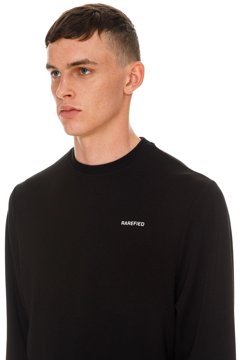 Rarefied Quote Long Sleeve T-Shirt In Black - Detailed View
