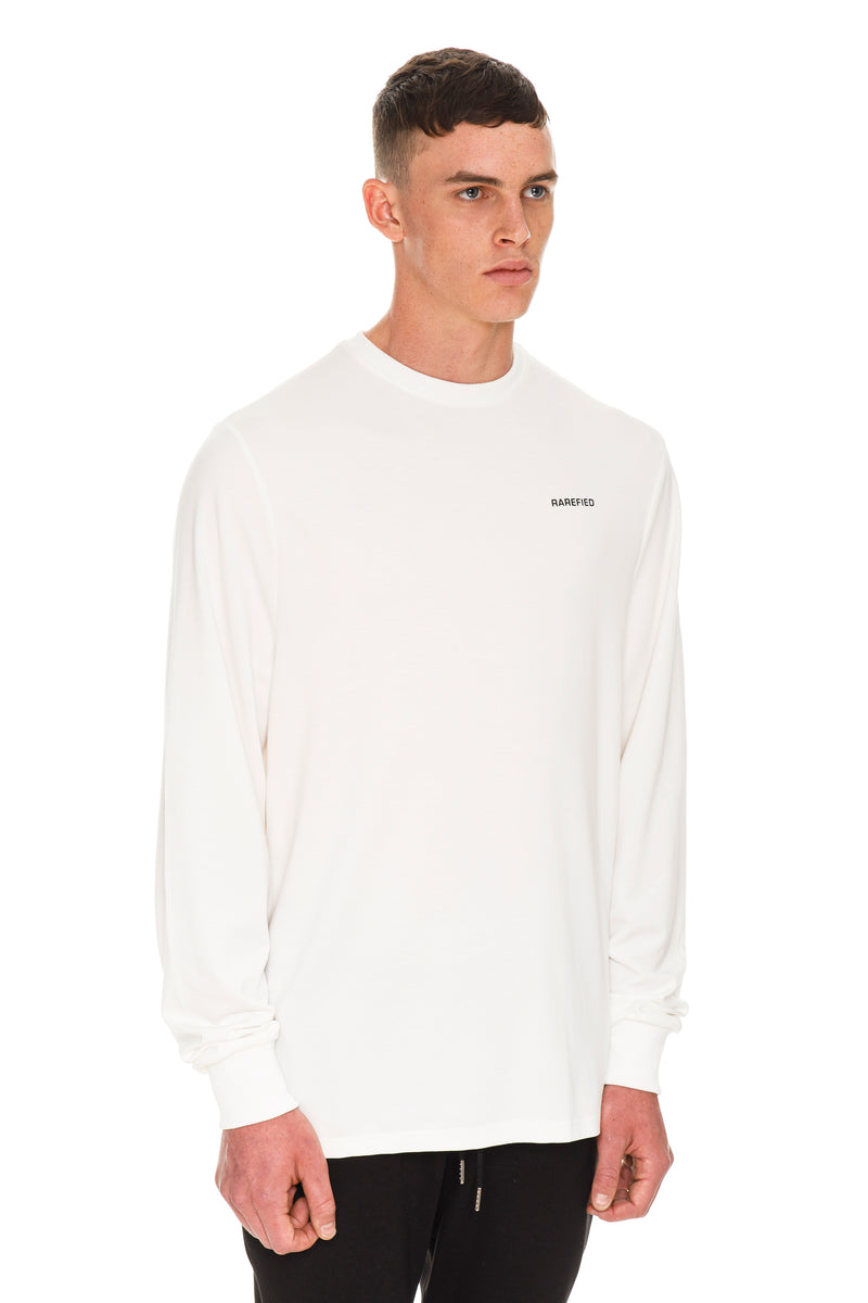 Rarefied Quote Long Sleeve T-Shirt In White - Right Side View