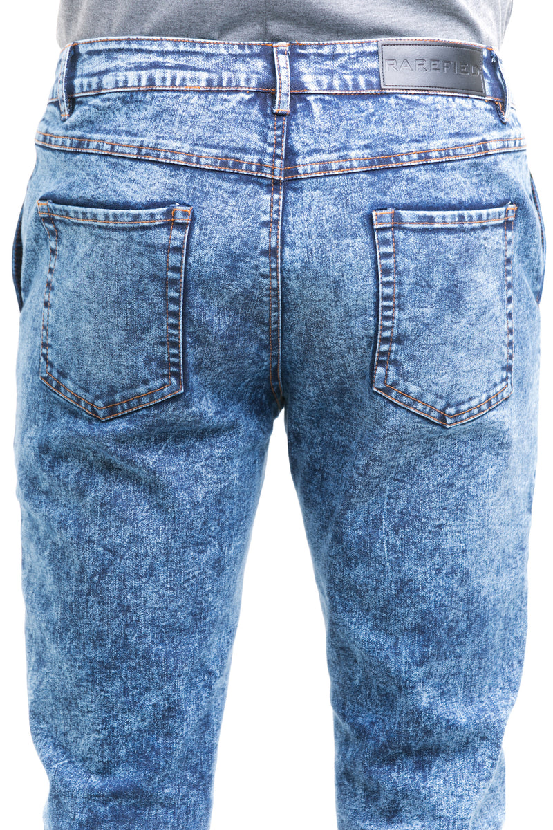 Haze Jeans With Tapered Straight Cut Finish Throughout The Leg - Back Patched Pockets Detailed View