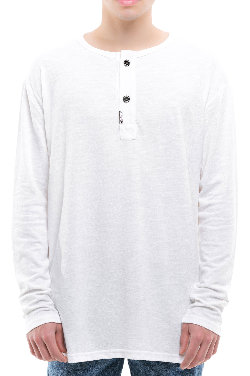 Rarefied Long Sleeve Cotton Mixed Blend T-Shirt - Detailed View