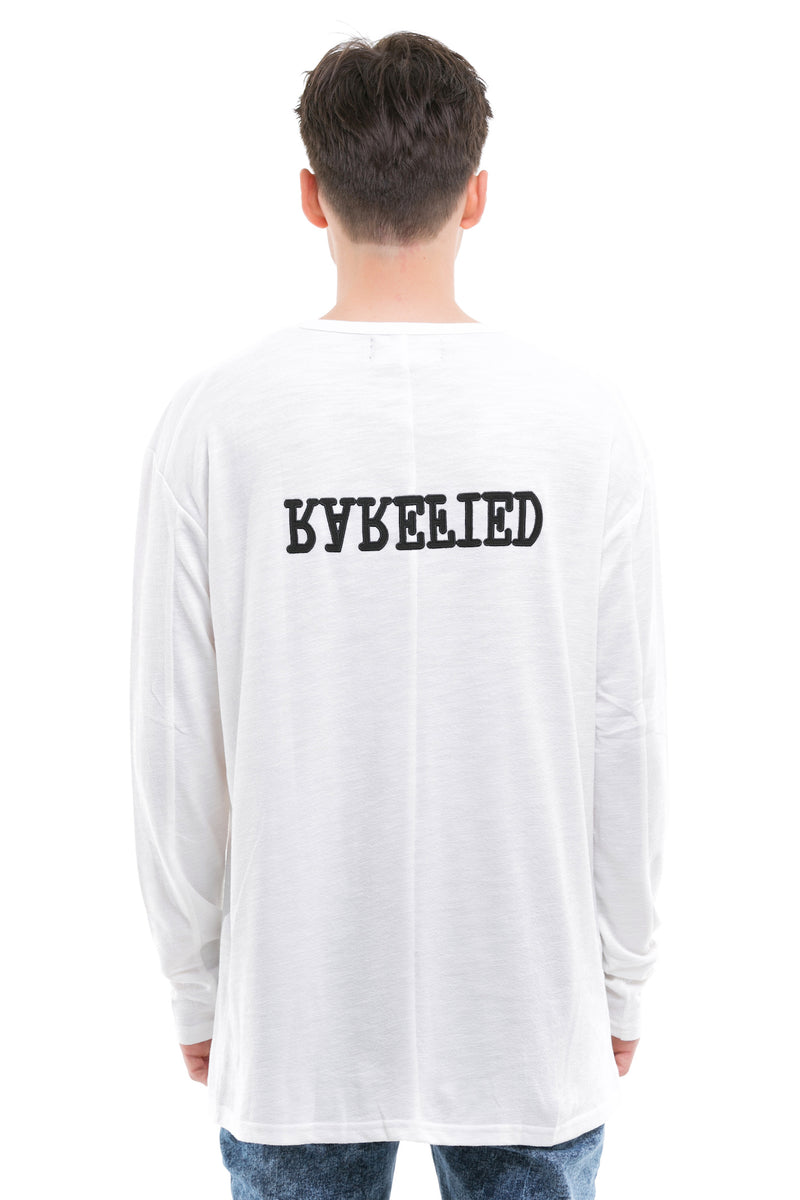 Rarefied Long Sleeve Cotton Mixed Blend T-Shirt - Rarefied Quoted Message